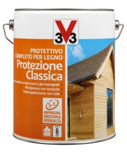 PROTETTIVO COMPLETO PER LEGNO PROTEZIONE CLASSICA, COLORE NOCE ANTICO - 5 LITRI